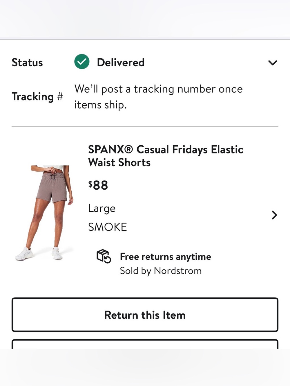 SPANX Casual Fridays Elastic Waist Smoke Taupe Drawstring Athletic Shorts - Picture 7 of 7